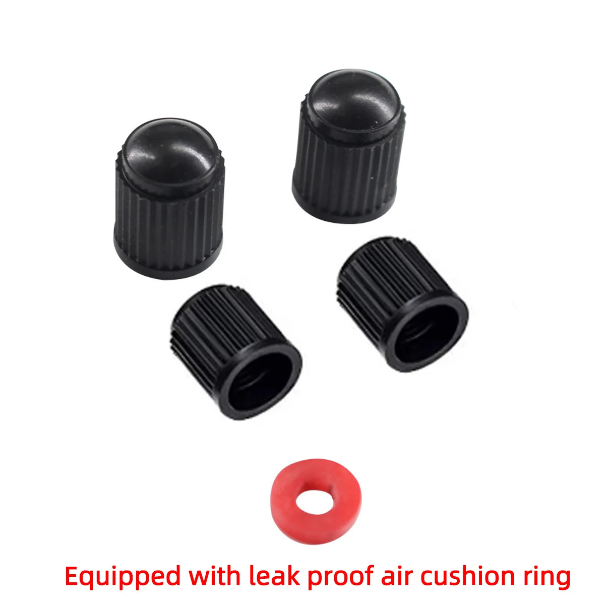 Universal Dome Tire Valve Stem Caps with O-Ring Seal – 4-Pack