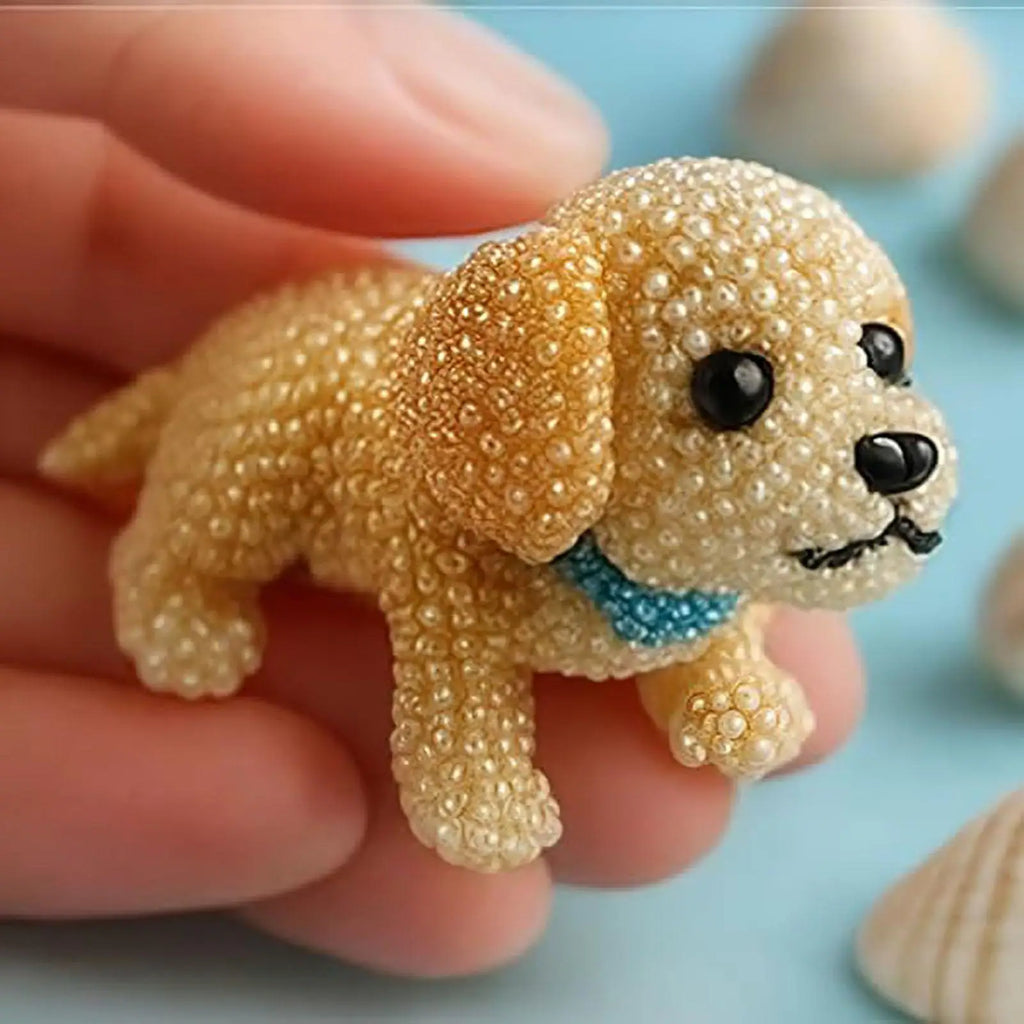 Bead Embroidery Three-dimensional Dog Animal Ornament Making Sewing