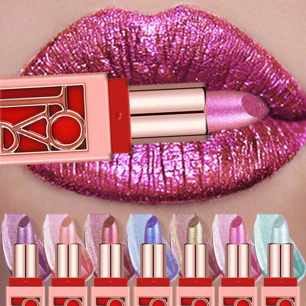Metallic Green Chameleon Lipstick Changing Shimmer Glitter Diamond Zpaxo