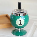 Creative Billiards Metal Ashtray with Lid Anti Fly Ash Office Table Tennis Decoration Ashtray Home Desktop Decoration Ornament Zpaxo Green 1 9x17cm