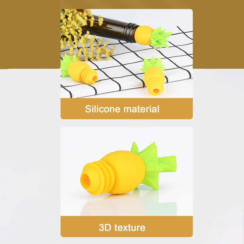 Wine Stopper Reusable Pineapple Shape Silicone Sealer Beverage