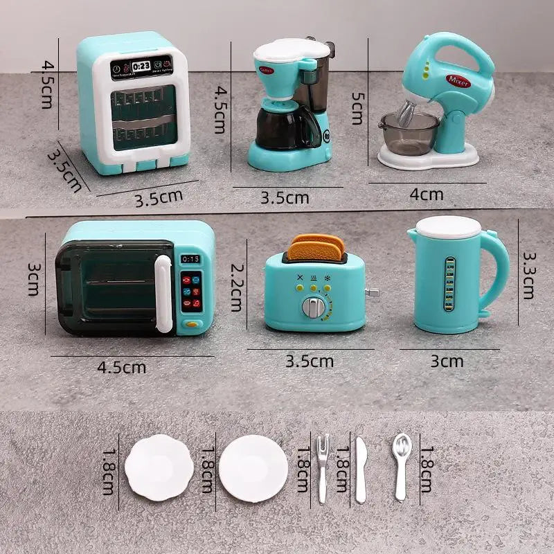▶1Set 1:12 Dollhouse Miniature Coffee Machine Egg Beater Home Appliances Decor Toy Doll House Accessories Zpaxo Blue