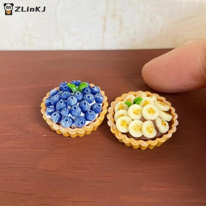 ▶1Pcs Dollhouse Mini Banana Blueberry Tower Model Cute Simulation Miniature Food Toy For Doll Kitchen Accessories Zpaxo