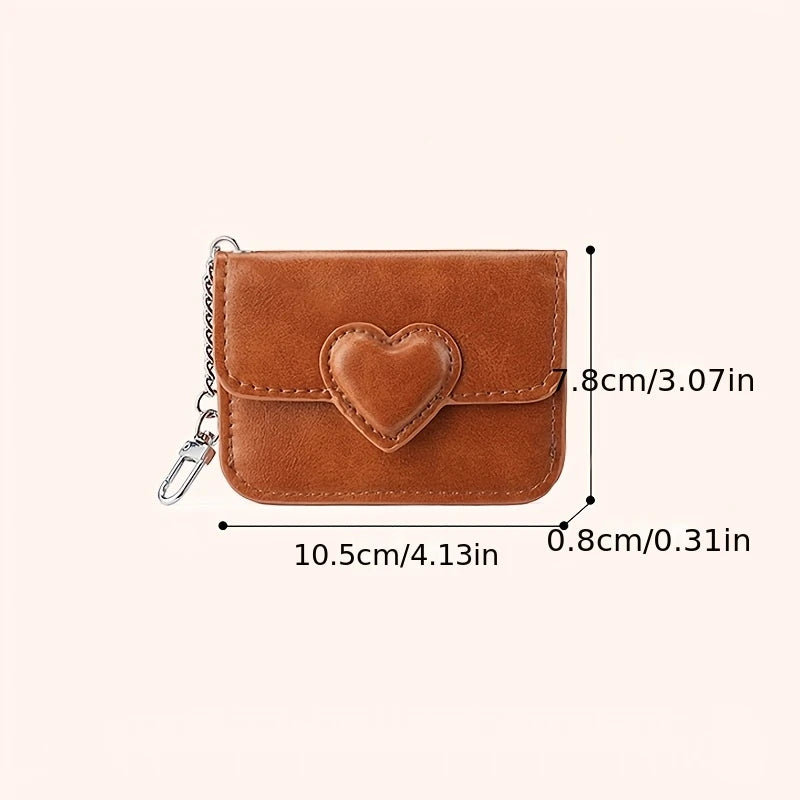 Heart-shaped Coin Purse Multiple Compartments Card Slots Portable