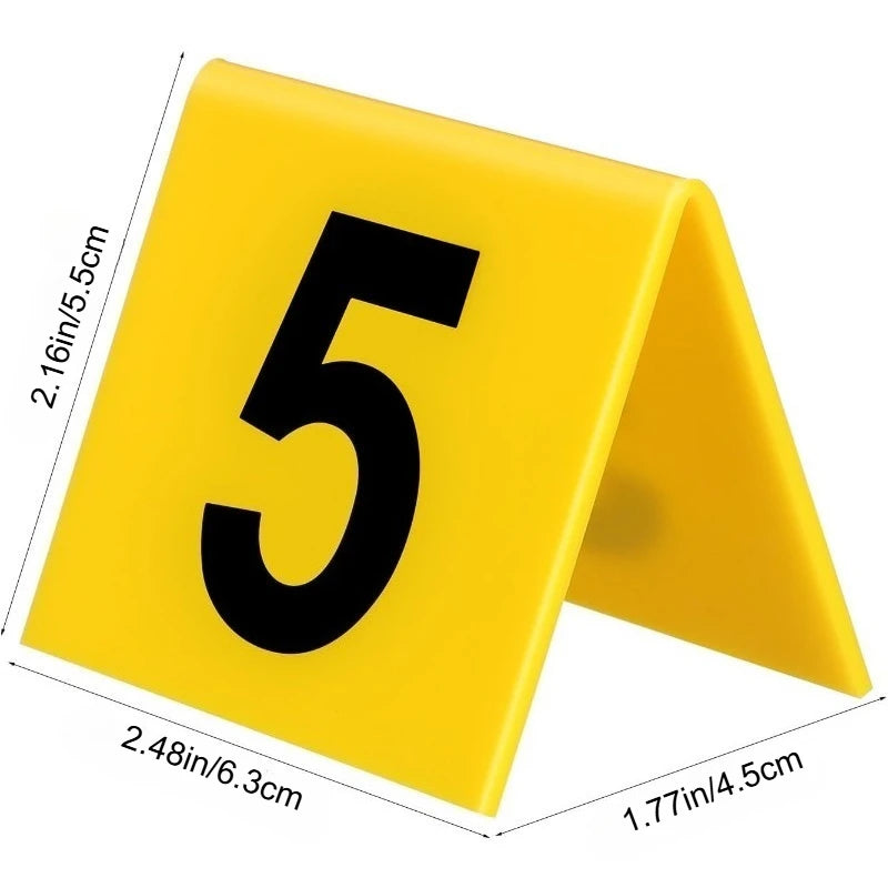 Double Sided Acrylic Crime Scene Markers 1-10 Table Numbers