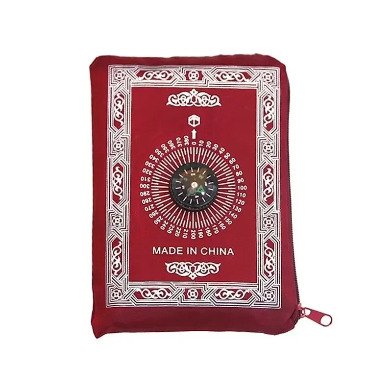 Muslim Prayer Rug Portable Large Braided Mats Simply Print Compass