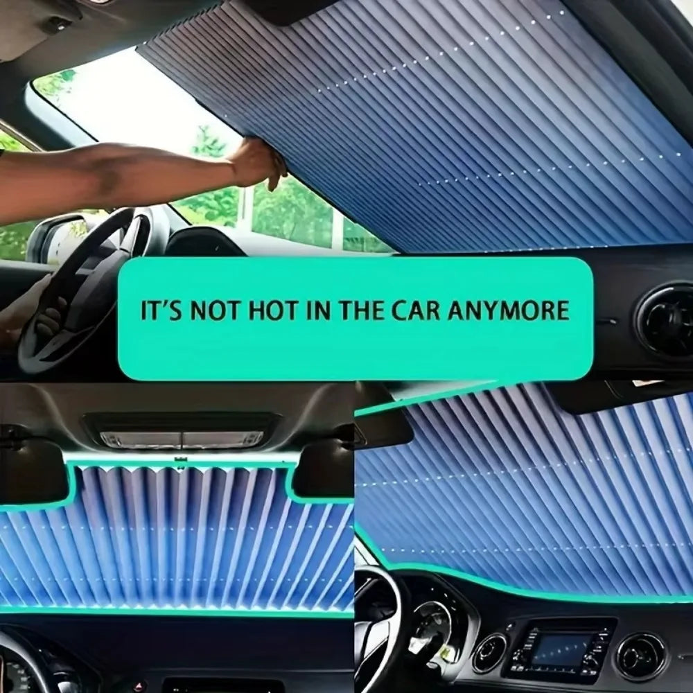 Aluminum Car Sunshade Curtain, Automatic Retractable UV Protection, Heat Insulation, Easy Installation, Universal Fit Zpaxo