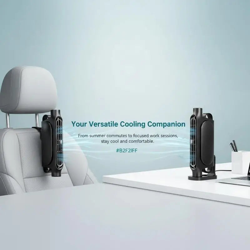 USB Car Headrest Fan – 3-Speed Quiet Rear Seat Cooling Fan