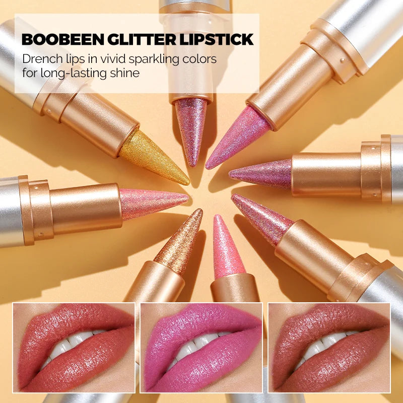 AVIERLL Sparkling Lipstick Long-lasting Waterproof Shine Vibrant Zpaxo