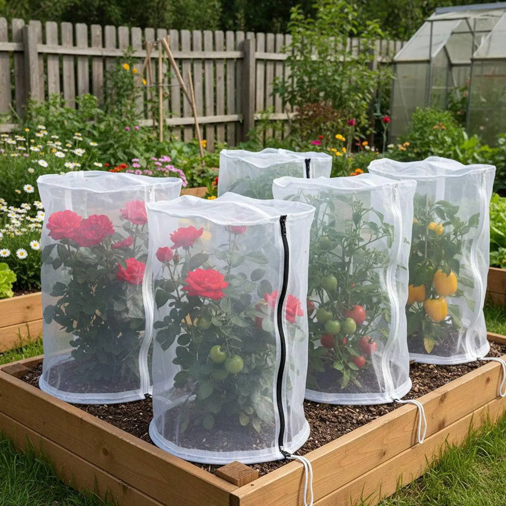 Plant Covers Breathable Mesh Barrier Protector 2 Bird Tomato Cage Net