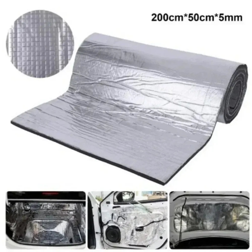 2000x500mmx50mm Car Soundproof Mat Acoustic Sound Deadener Acoustic Thermal Mat Deadening Thermal Soundproof Wall Panel Car Hood Zpaxo