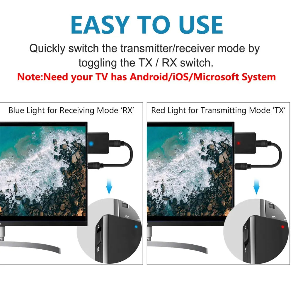 Wireless Bluetooth 5 0 Audio Transmitter Aux Power Receiver Adapter Zpaxo