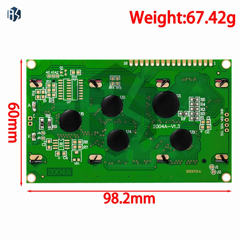 Lcd 2004A Display Module 20x4 5V Gray Screen Parallel I2C Interface Zpaxo