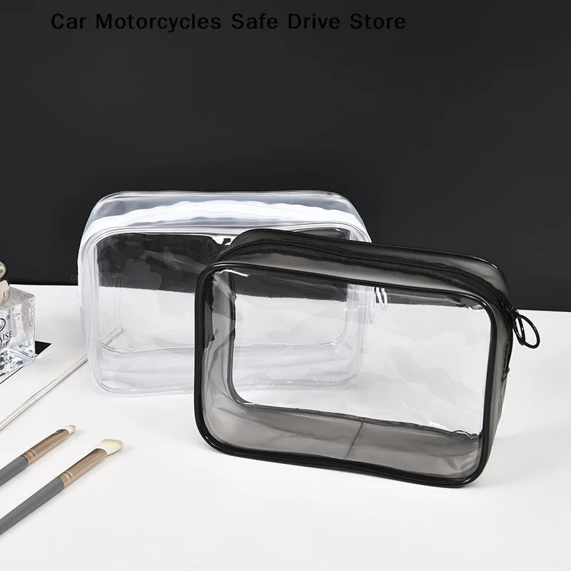 Waterproof Zippered Toy Storage Bag Transparent PVC Travel Pouch Sand