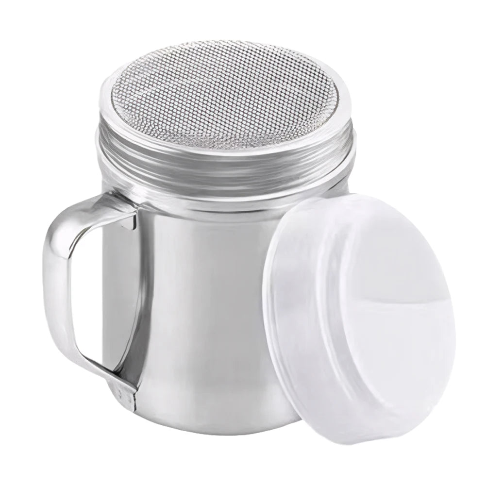 Steel Chocolate Sugar Shaker Cocoa Flour Coffee Sifter Handle