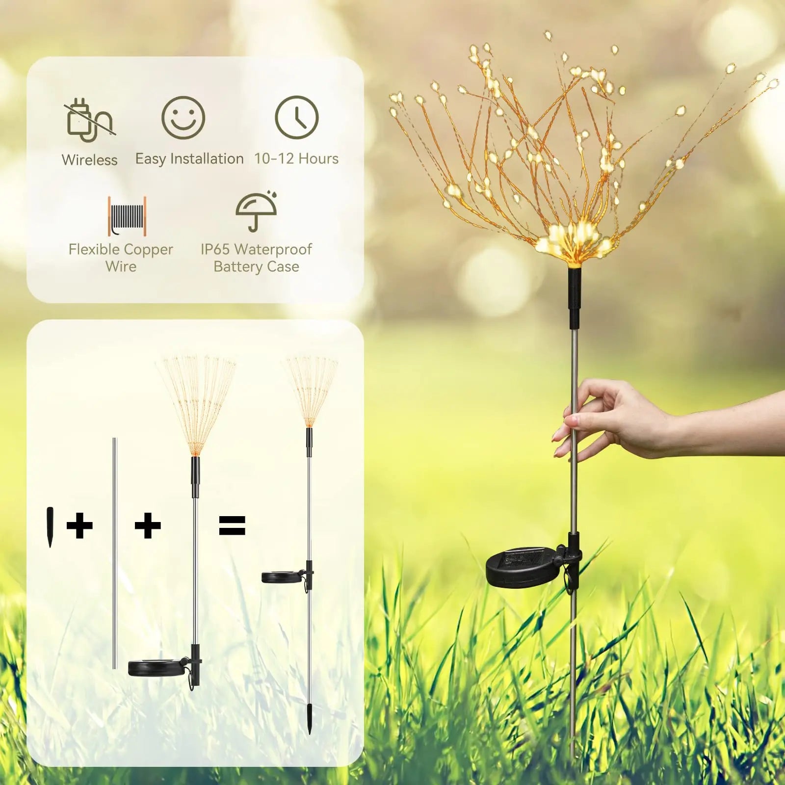 Solar LED Firework Fairy Lights – Waterproof Garden Lawn Decor