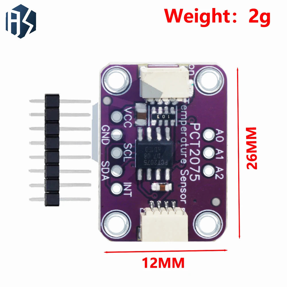 DC 3V-5V PCT2075 Digital Temperature Sensor Breakout Board STEMMA QT Zpaxo
