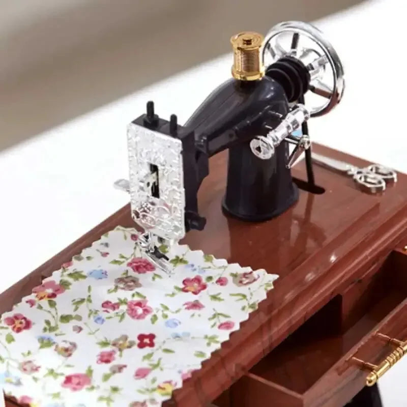 Vintage Sewing Machine Music Box Bedroom Living Room Decorations Zpaxo