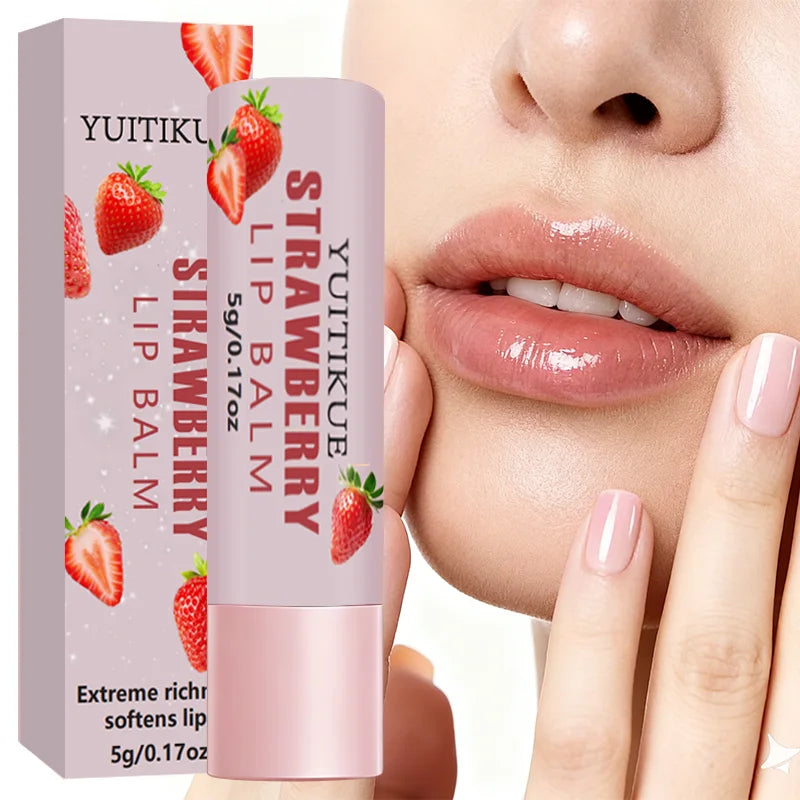 YUITIKUE Strawberry Lip Balm – Hydrating & Glossy Lips Lip Balm Zpaxo