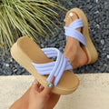 Fish Mouth Open Toe Vintage Wedge Heel Hollow Out Breathable Zpaxo Blue 38