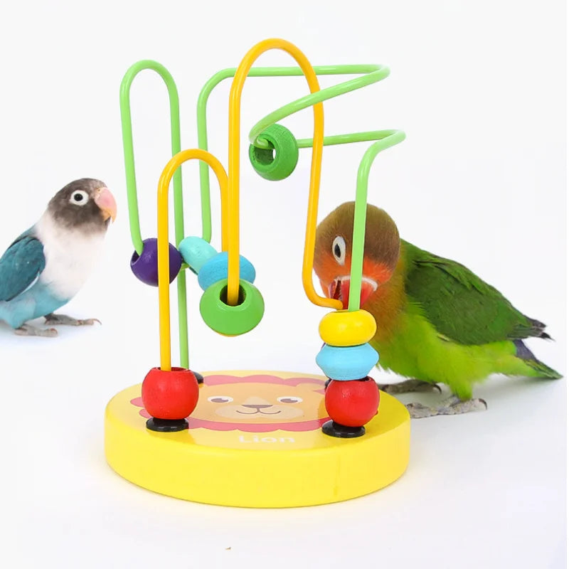 Bird Training Toy Supplies Lovebird Foraging Rings Educational Puzzle Zpaxo