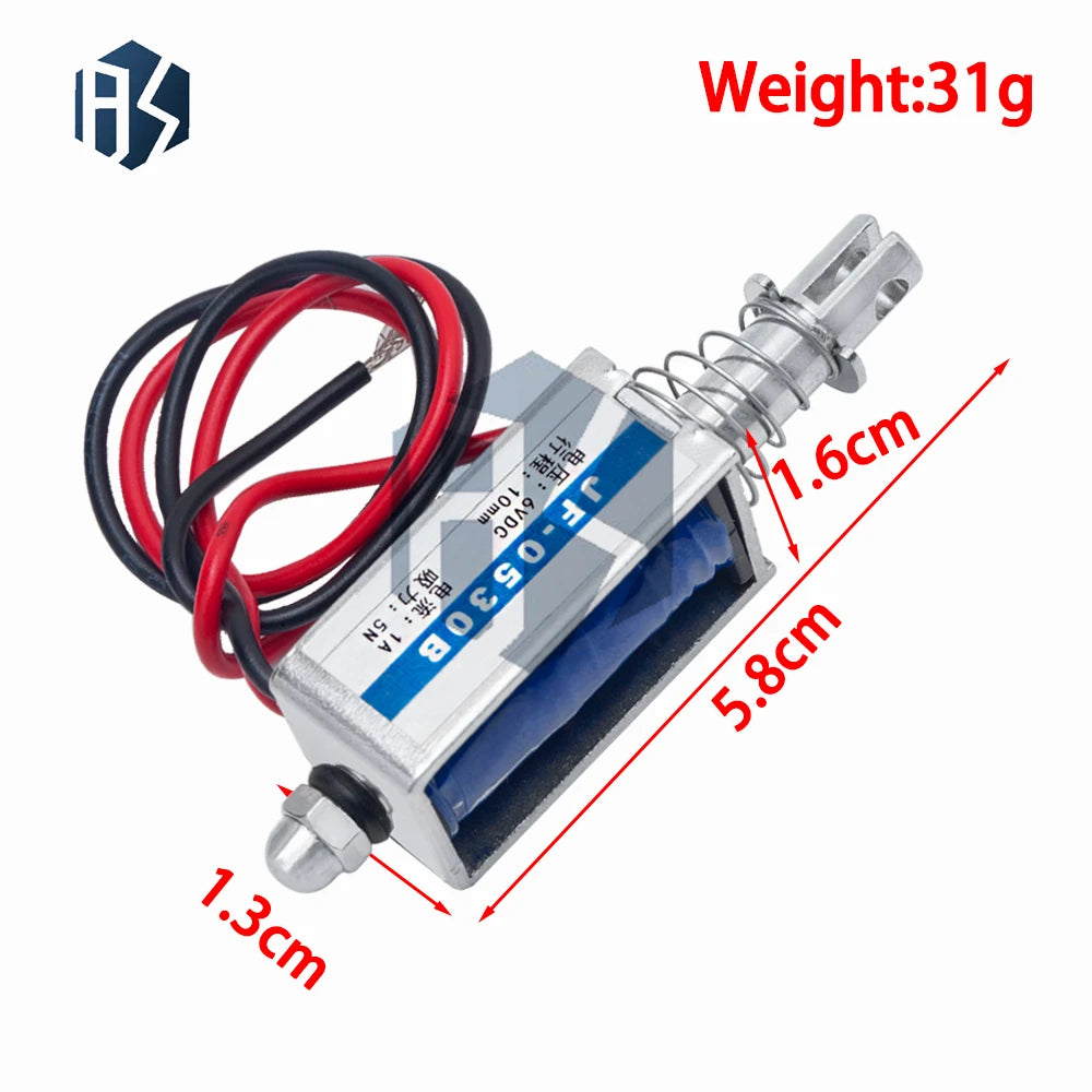 1PCS JF-0530B DC 6V 12V 24V Push&Pull type JF-0530B Open Frame Electromagnet keepping Force 5N travel 10mm Linear Solenoid Zpaxo
