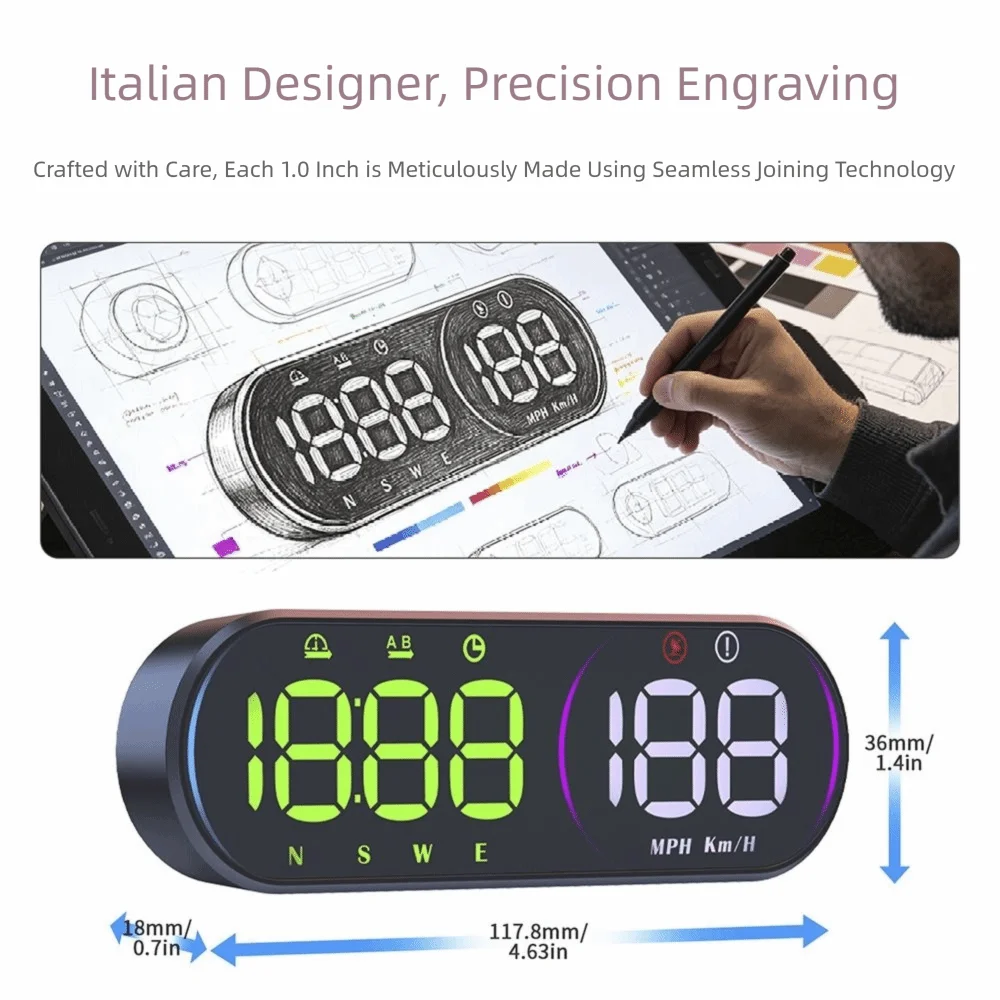 HUD Car Head Up Display Universal Plastic Digital Speedometer KMH MPH Zpaxo