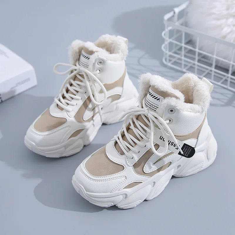 Winter Women Warm Sneakers Platform Snow Boots Ankle Booties Female Zpaxo