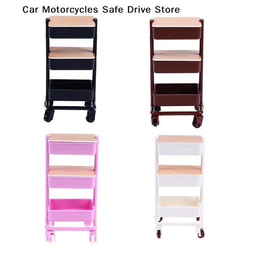 1 12 Dollhouse Miniature Three Layers Trolley Dining Cart Wheels Zpaxo