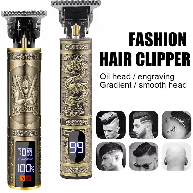 Cordless Hair Clipper USB Fast Charge Vintage Electric Trimmer Cordless Hair Clipper Zpaxo