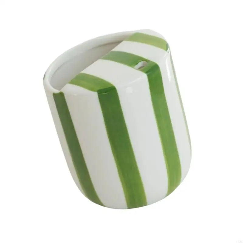 Multipurpose Striped Ceramic Mug Sip Hole Both Cold Beverages