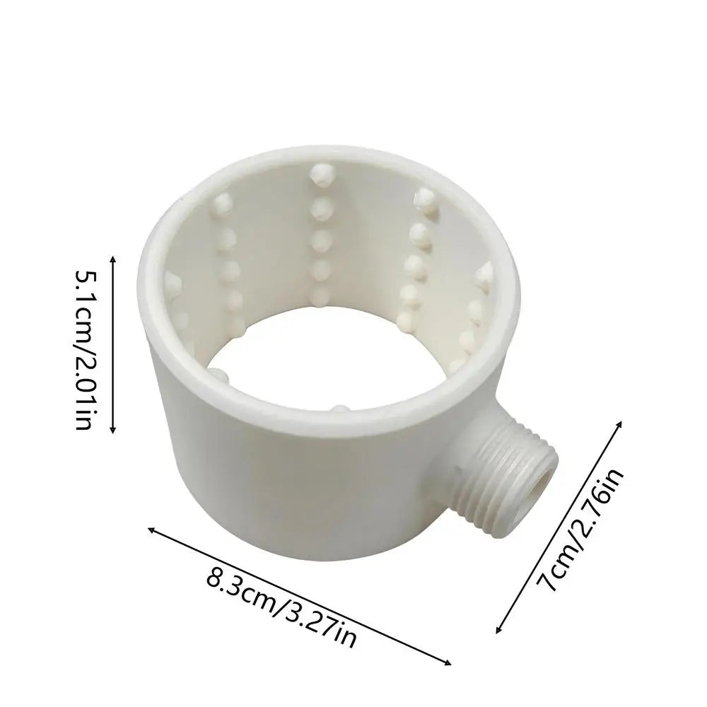 Shower Head Powerful Supercharging Hydromassage 360-Degree Ring Water Zpaxo White