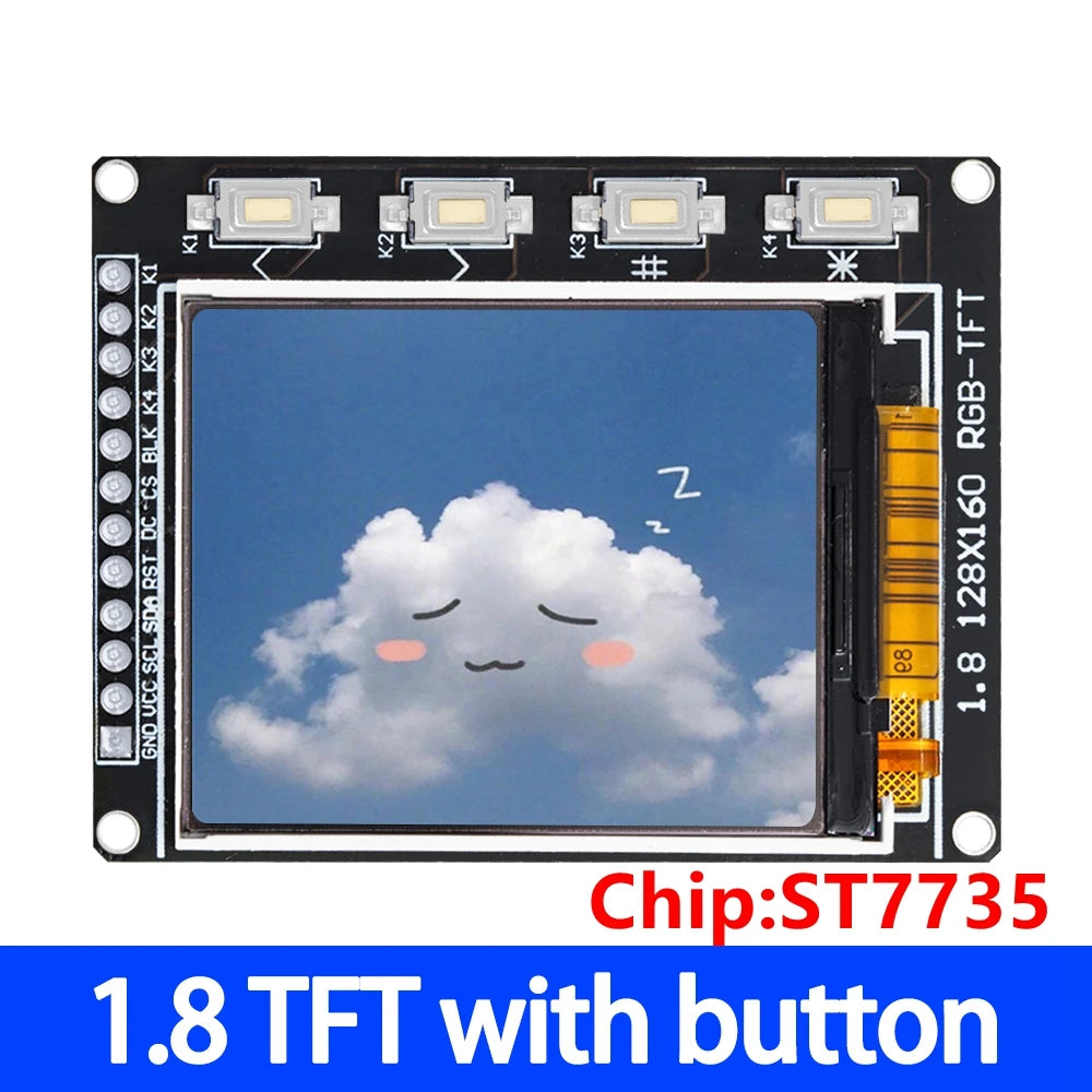 0 96 1 3 44 8 TFT Display LCD ST7735 4p Button Arduino Zpaxo 1.8 TFT with 4key