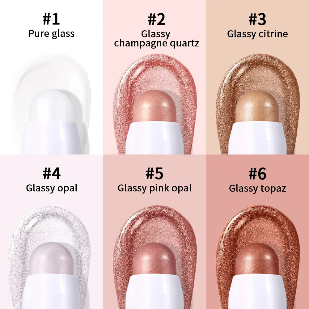 Glassy Highlighter Balm Stick – Lips, Eyes, Cheeks & Body Highlighter Balm Stick Zpaxo