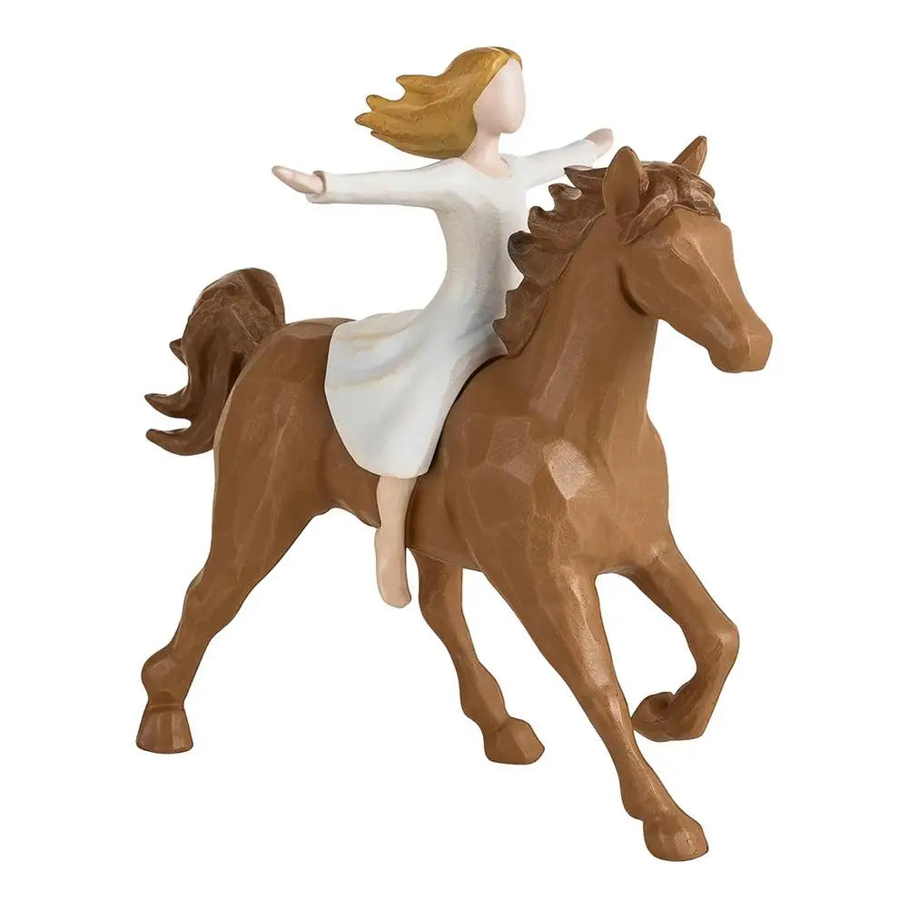 Horse Statue Decor Resin Cute Animal Figurines Handmade Girl Riding