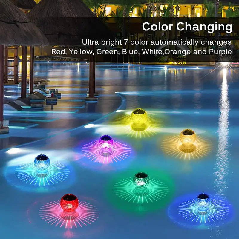 Garden Floating Underwater Ball Lamp Solar Powered Color Changing Swimming Pool Party Night Light For Yard Pond Garden Lamp Zpaxo