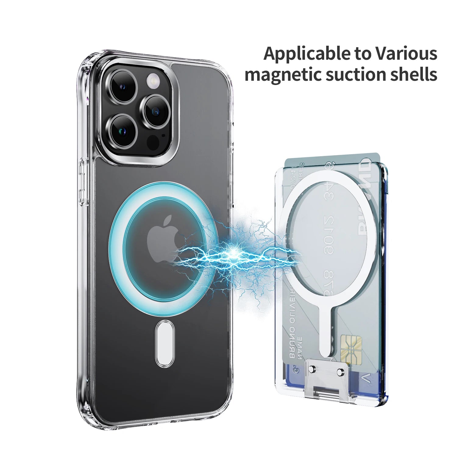 Transparent Magnetic Card Holder Wallet Magsafe Iphone 16 15 14 13 12