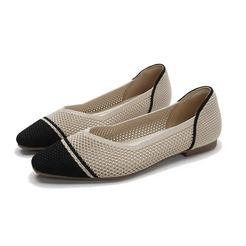 Large 43 42 41 Flat Shoes Women's Spring Summer Knitting Fly Line