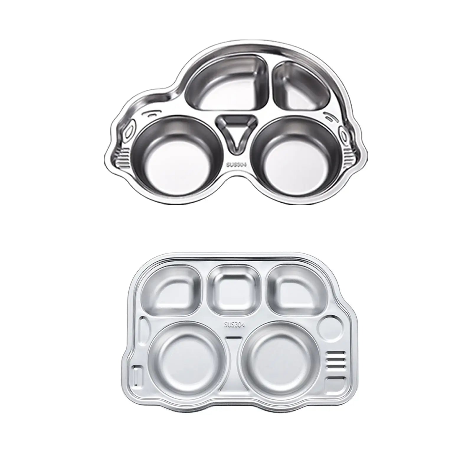 Kids Stainless Steel Divided Meal Tray | Unbreakable Compartment Plate Kids Divided Plate Zpaxo