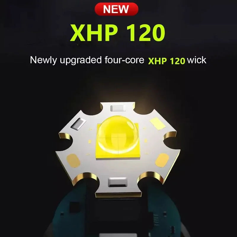 ESMARTER XHP120 COB Rechargeable Tactical Flashlight – Zoomable