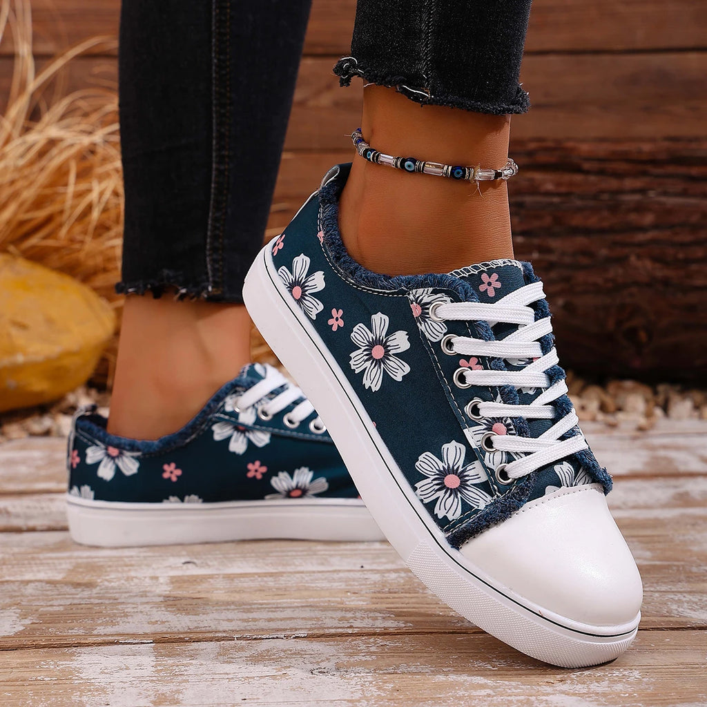 2025 New Women Shoes Spring Autumn Fashion Women Sneakers Round Head Flat Bottom Shoes Lace Up Casual Platform Sneakers Women Zpaxo