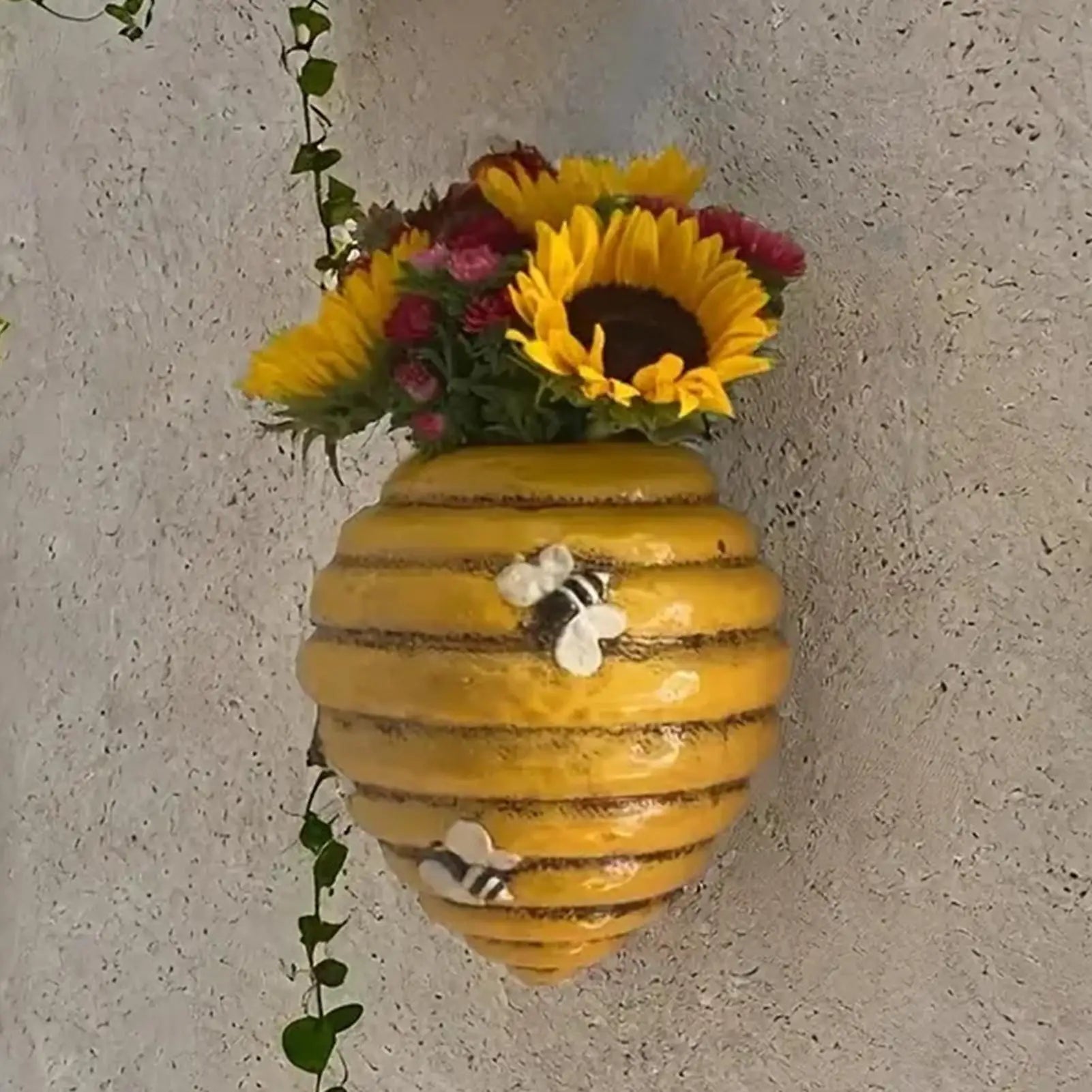 Wall Planter Beehive Geometric Design Vase Mounted Plant Holder