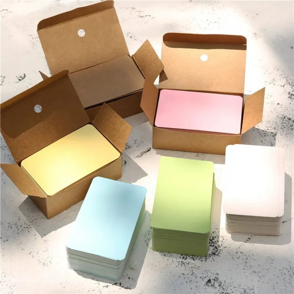 100 50 Kraft Paper Card Retro Double Sided Word DIY Postcard Greeting