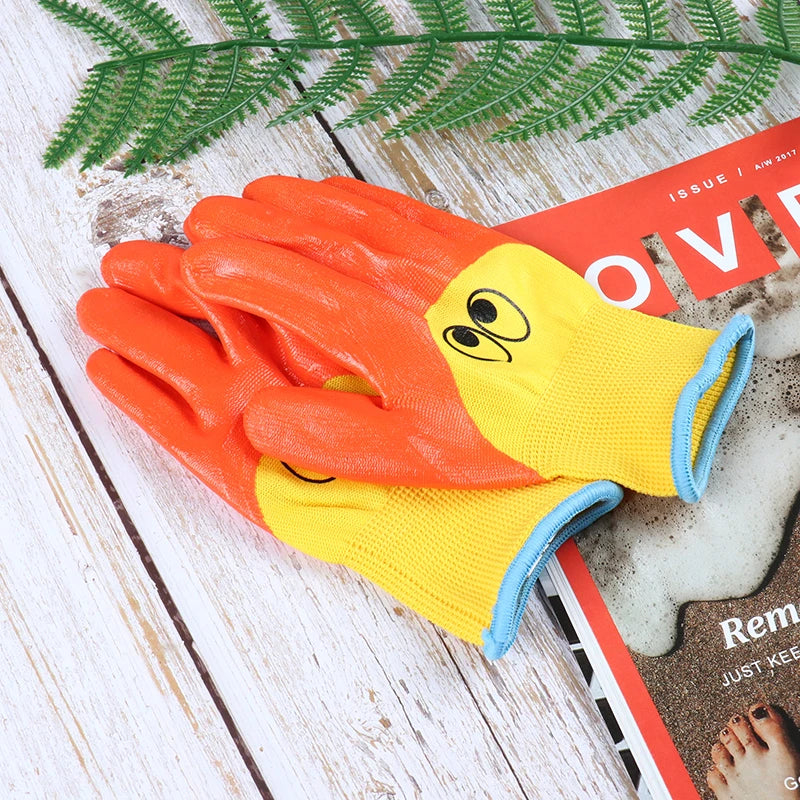 Pair Breathable Children Garden Glove Durable Waterproof Protective