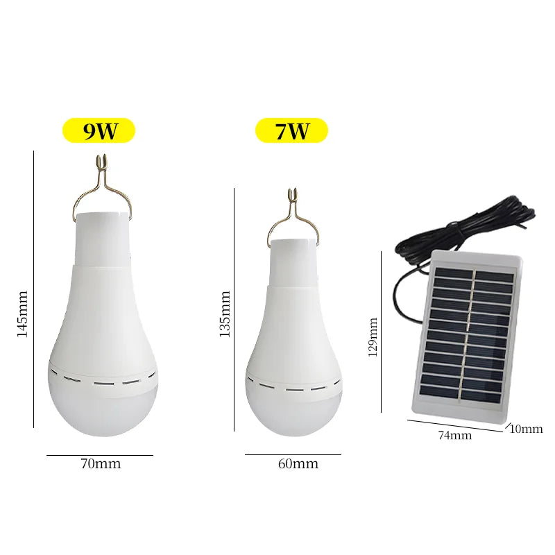 Solar Garden Light Hanging Emergency Sunlight LED 5V USB Bulb Outdoor Zpaxo