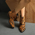 Women Ankle Boots Designer Fringe High Heels Boot Women Vintage High Heels Boots Sexy Open Toe High-Top Modern Shoes for Women Zpaxo Leopard print 43