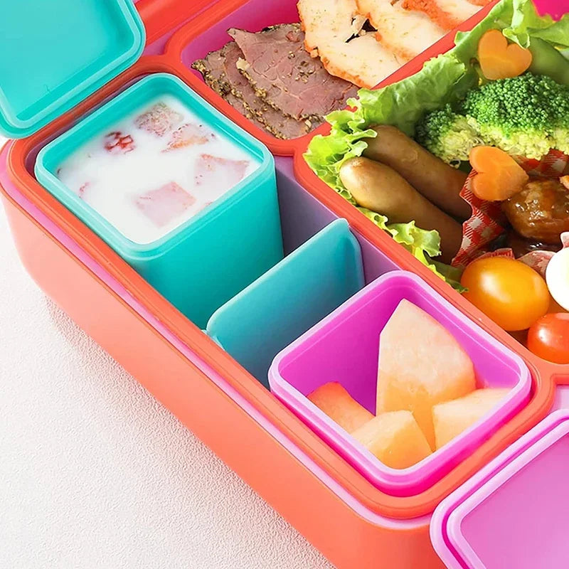 Silicone Lunch Box Sauce Divider Cup Lid Square Small Fits Most Bento