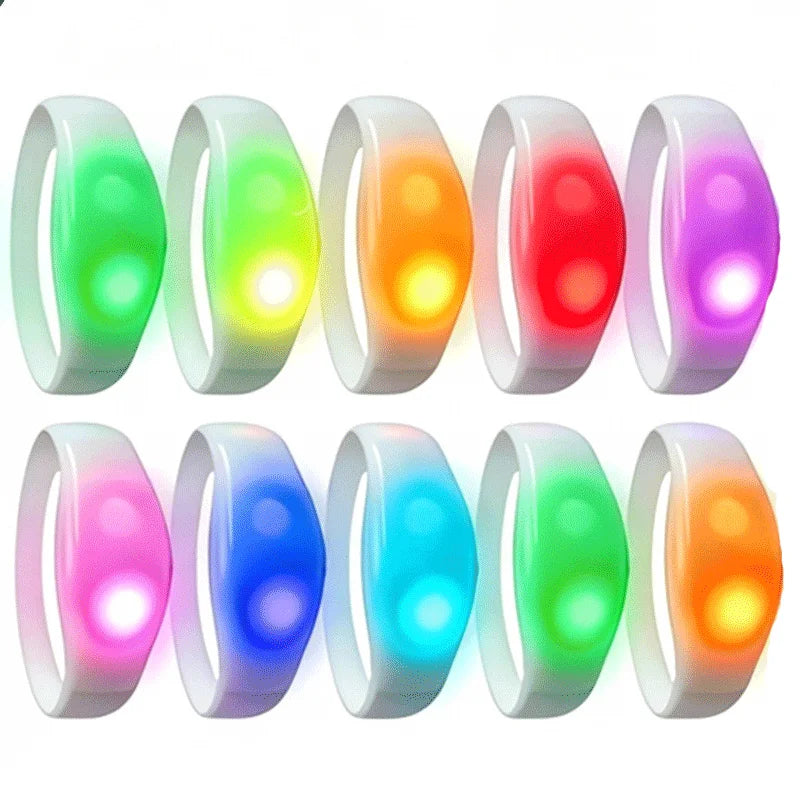 20 30 50 70 Music Sound Activated LED Bracelet Light Up Glow Dark