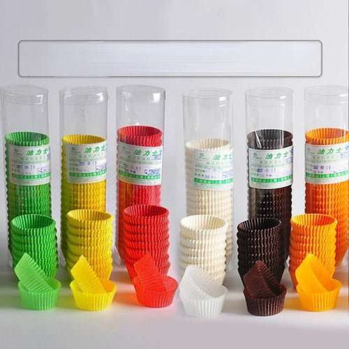 1000Pcs Mini Size Chocalate Paper Liners Baking Muffin Cake Cups Forms Cupcake Cases Solid Color Party Tray Mold Zpaxo