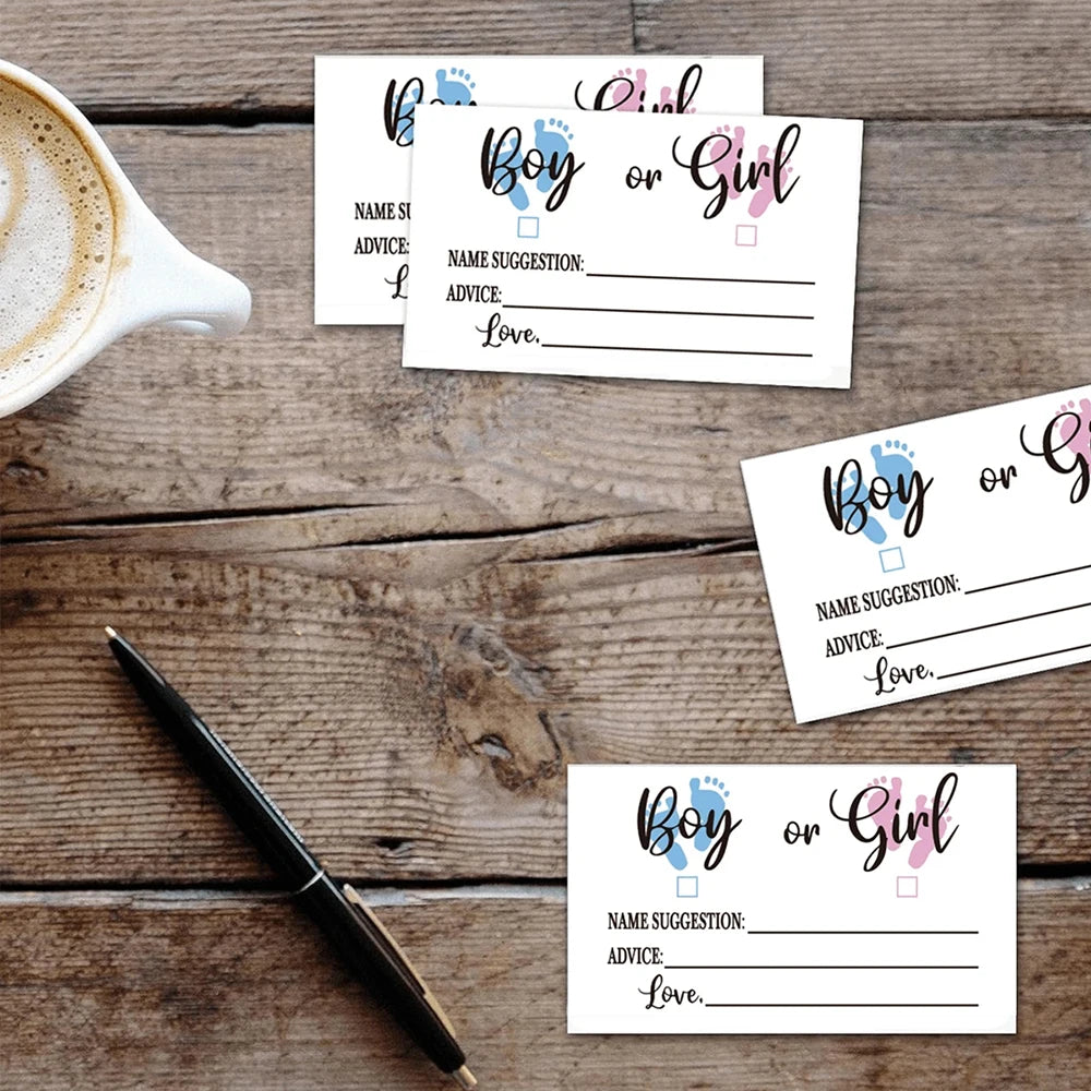 10/20/50/100Pcs Gender Reveal Party Voting Cards Boy or Girl Vote Gender Reveal Game Cards Baby Shower Party Supplies Blue Pink Zpaxo